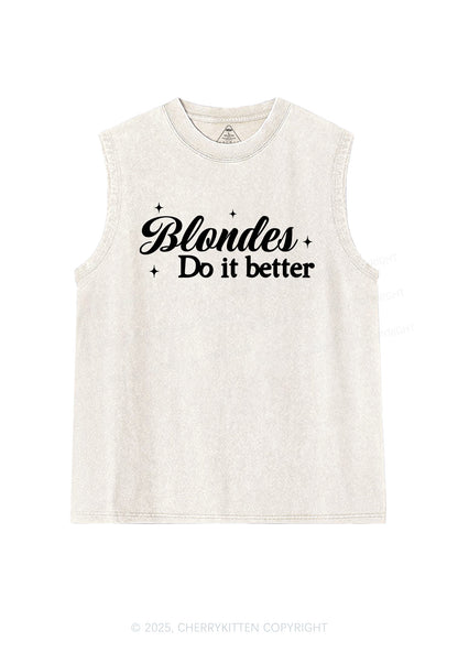 Blondes Do It Better Y2K Washed Muscle Tank Cherrykitten