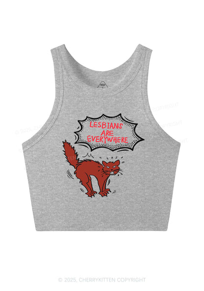Lesbians Are Everywhere Y2K Crop Tank Top Cherrykitten