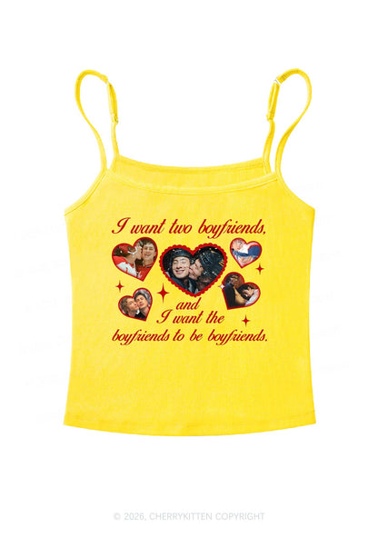 I Want Two Boyfriends HR Y2K Spaghetti Strap Cami Cherrykitten