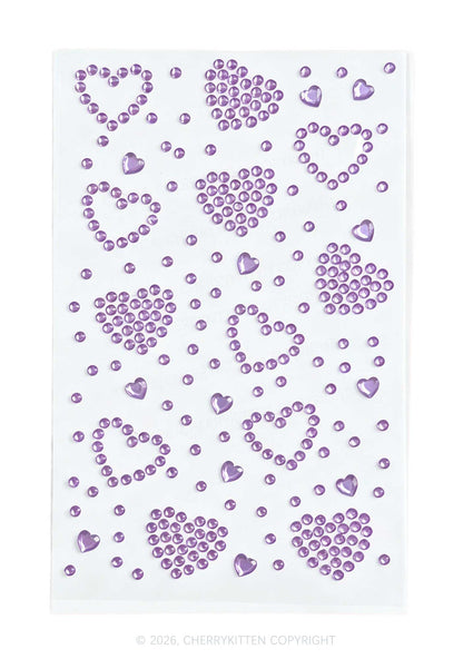 1pc Heart Rhinestone Y2K Face Sticker Cherrykitten