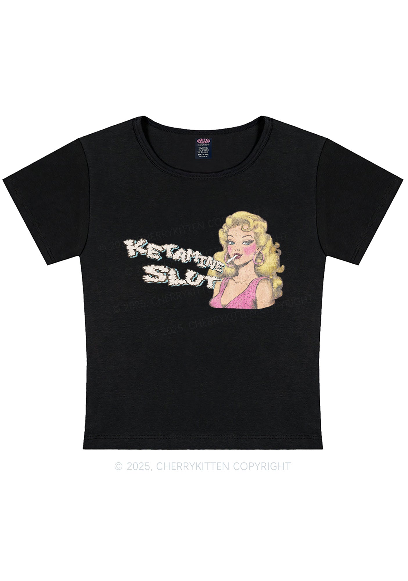 K Slxt Y2K Baby Tee Cherrykitten