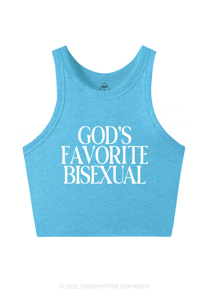 Gods Favorite Bisexual Pride Y2K Crop Tank Top Cherrykitten