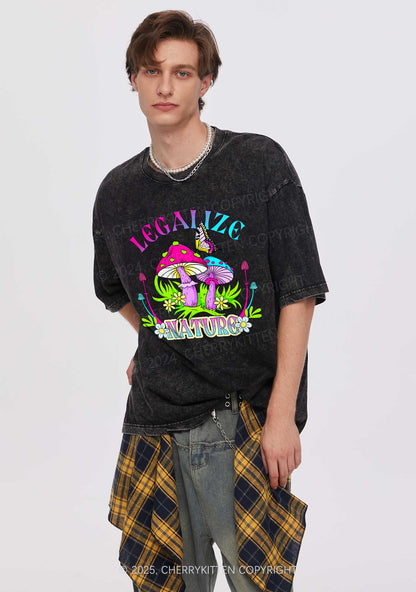 Legalize Nature Shrooms Y2K Shirts Washed Tee Cherrykitten