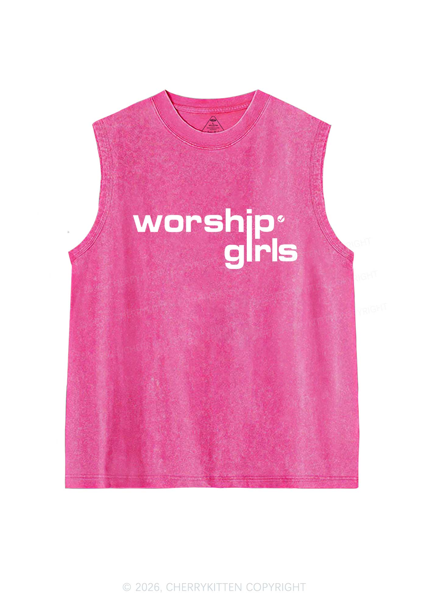 Worship Girls Pride Y2K Washed Muscle Tank Cherrykitten