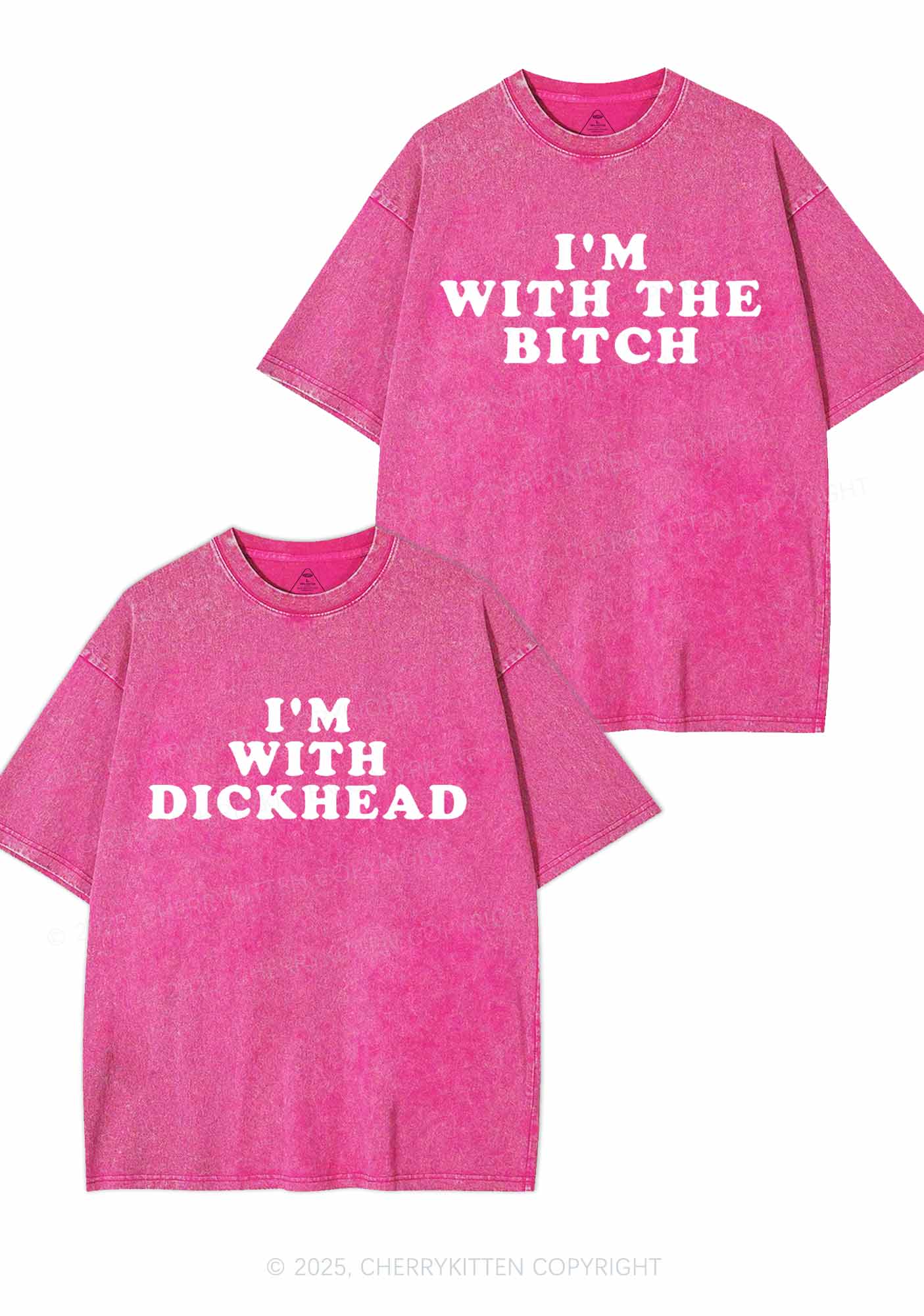 Bxxch Dxxkhead Y2K Valentine's Day Washed Tee Cherrykitten