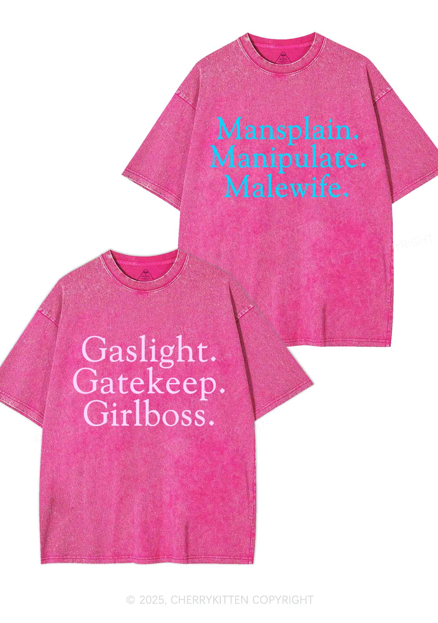 Girlboss Malewife Valentine's Day Y2K Valentine's Day Washed Tee Cherrykitten