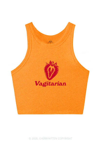 Vagitarian Strawberry Pride Y2K Crop Tank Top Cherrykitten