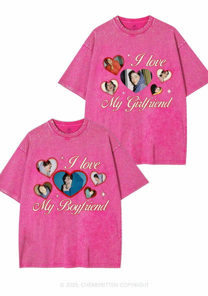 Custom Boyfriend Girlfriend Photos Y2K Valentine's Day Washed Tee Cherrykitten