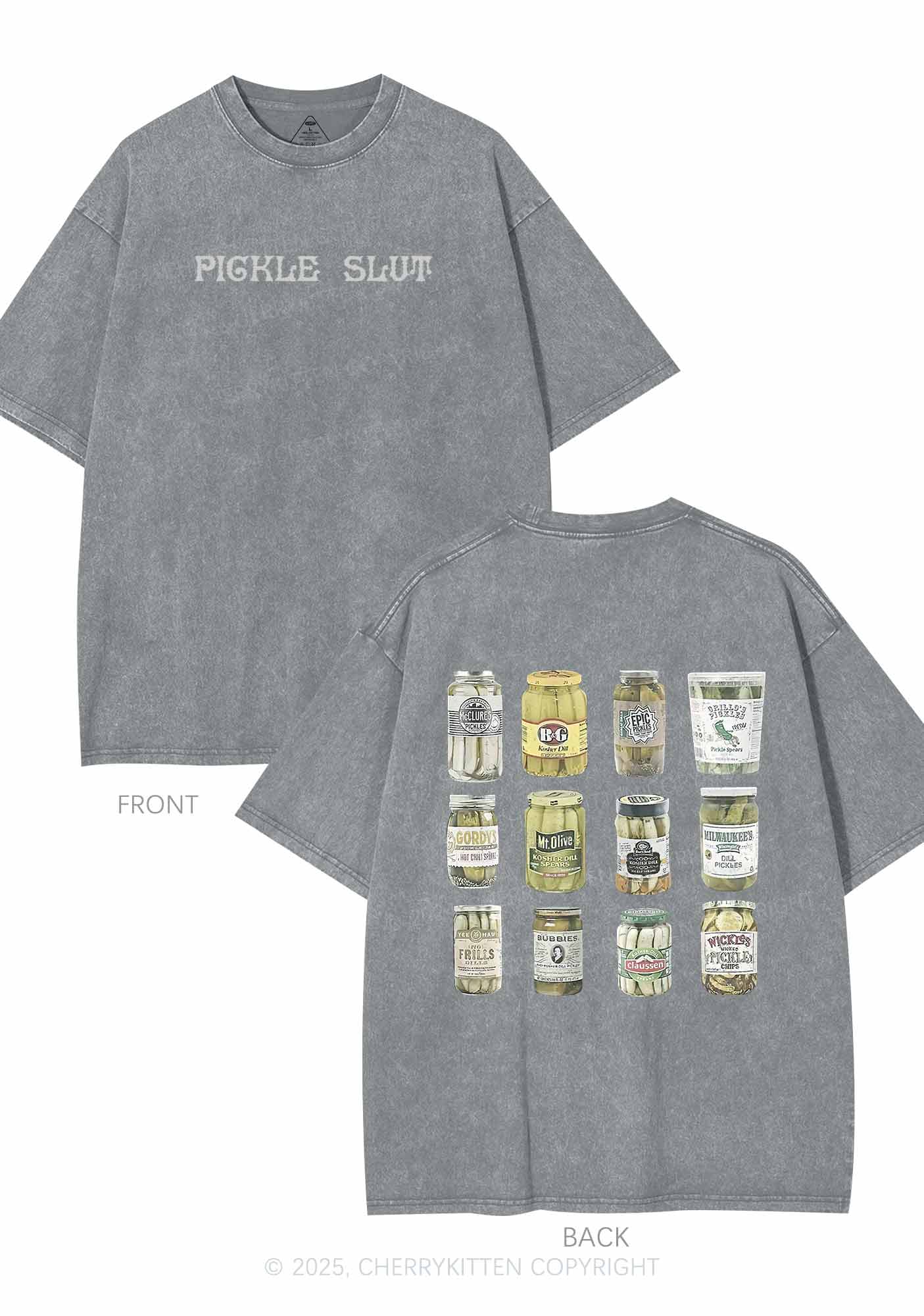 Pickle Slxt Two Sides Y2K Shirts Washed Tee Cherrykitten