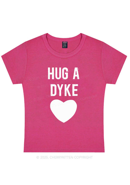 Hug A Dyke Y2K Baby Tee Cherrykitten