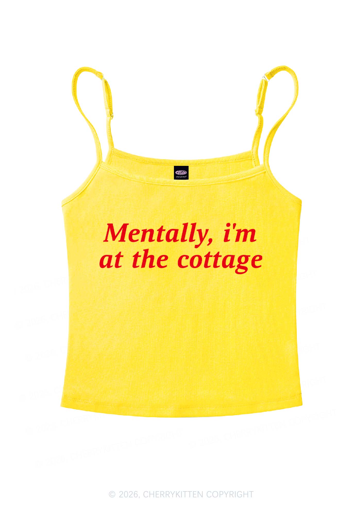 Mentally Im At The Cottage HR Y2K Spaghetti Strap Cami Cherrykitten