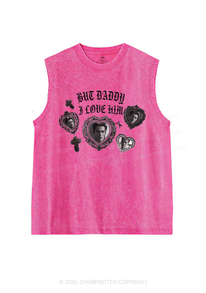 Gothic But Daddy I Love Him Y2K Washed Muscle Tank Cherrykitten