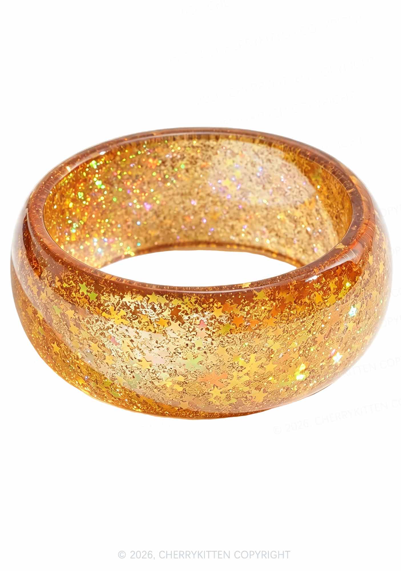 Glitter Snow Sequins Y2K Cuff Bangle Cherrykitten