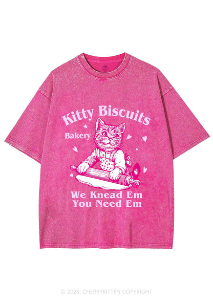 Kitten Biscuits Bakery Valentine's Day Y2K Shirts Washed Tee Cherrykitten