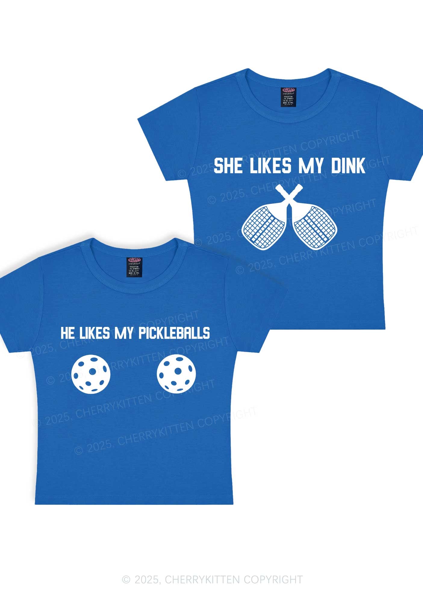 Pickleball Couple Y2K Valentine's Day Baby Tee Cherrykitten