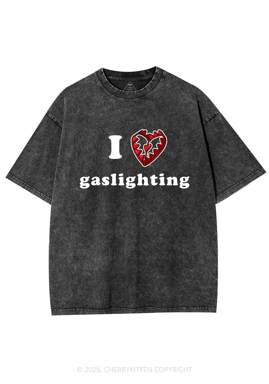 Love Gaslighting Y2K Shirts Washed Tee Cherrykitten