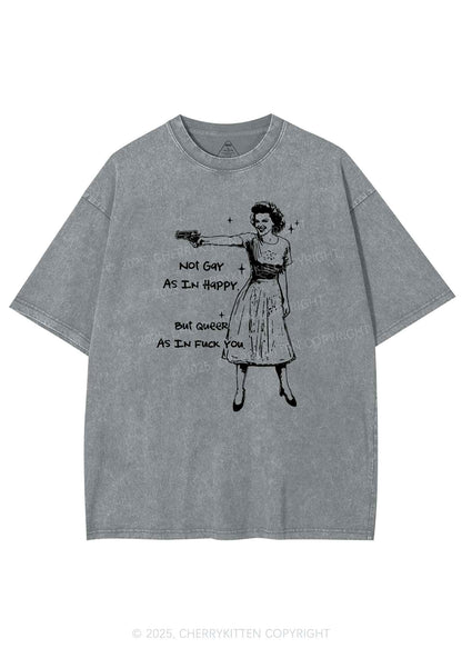 But Queer As In Pride Y2K Shirts Washed Tee Cherrykitten