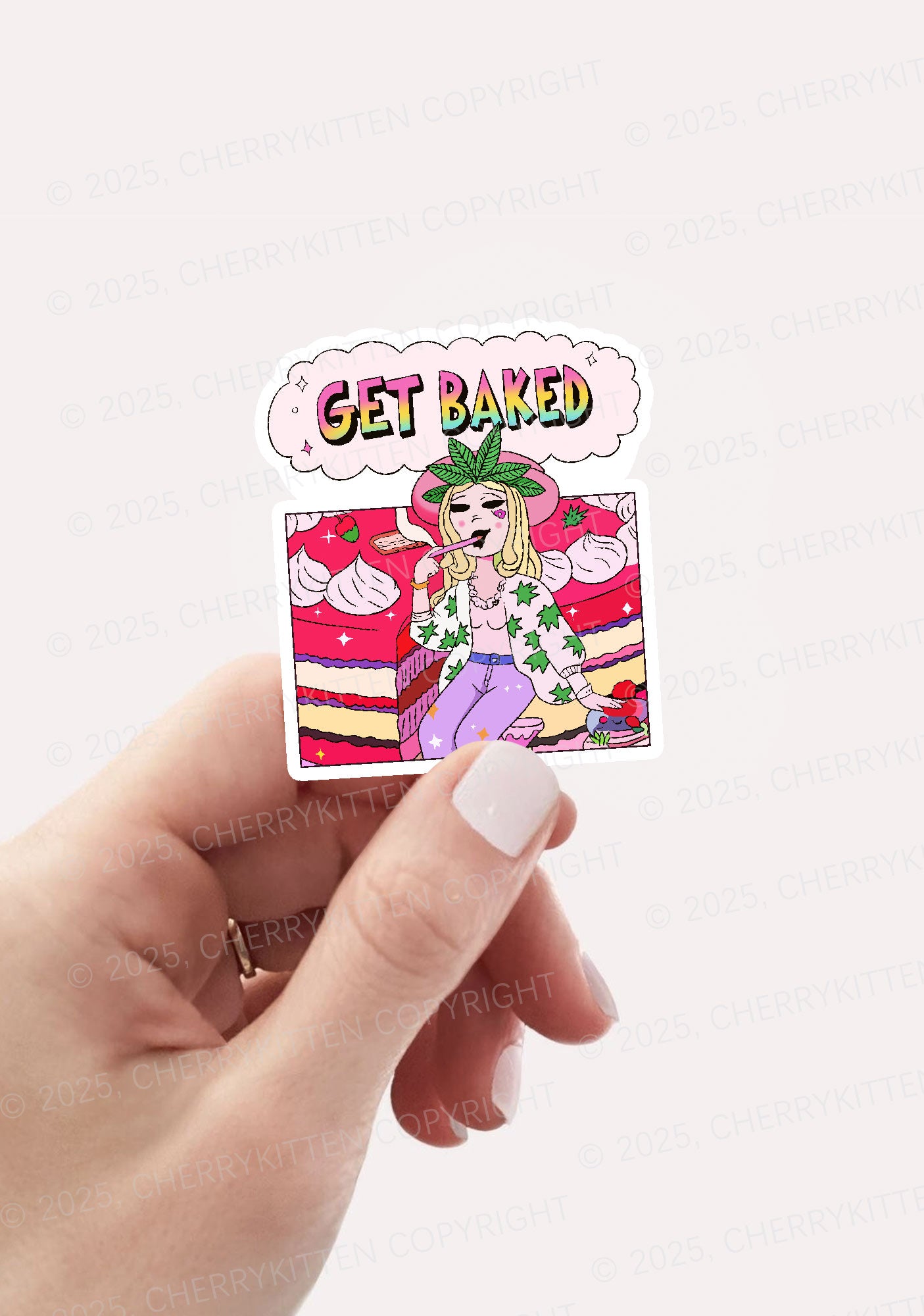 Get Baked Wxxd 1Pc Y2K Sticker Cherrykitten