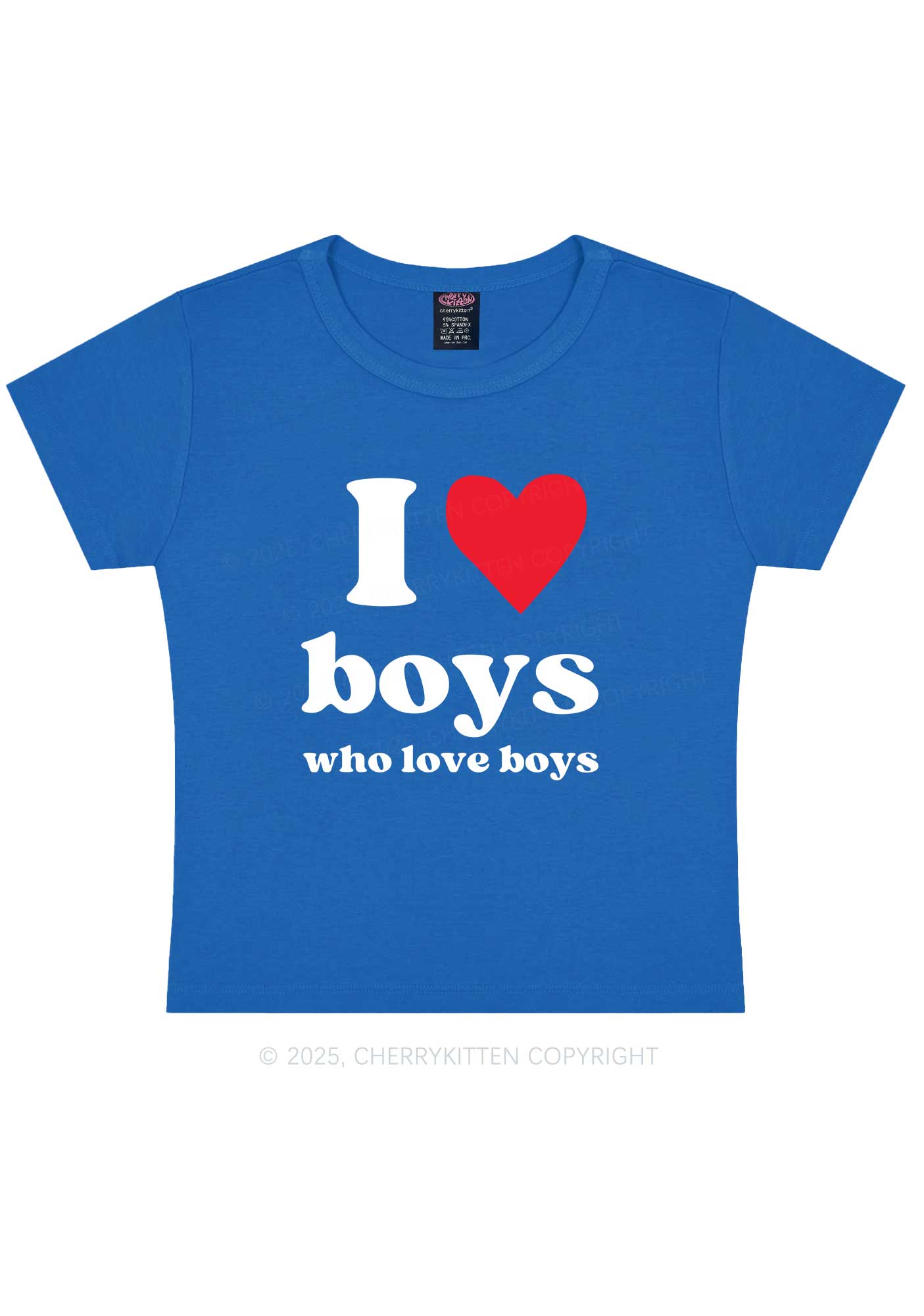 I Love Boys Pride Y2K Baby Tee Cherrykitten