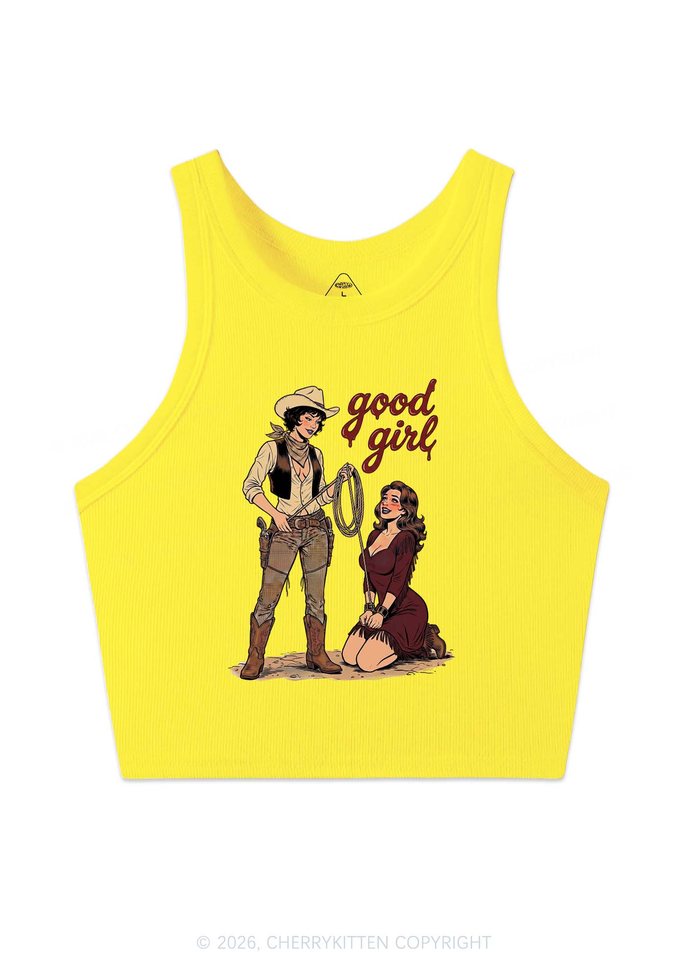 Good Girl Western Cowgirls Pride Y2K Crop Tank Top Cherrykitten