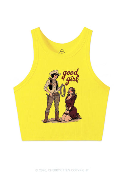 Good Girl Western Cowgirls Pride Y2K Crop Tank Top Cherrykitten