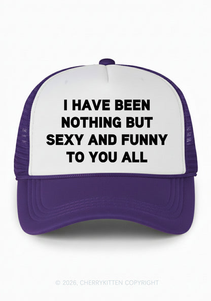 I Have Been Funny Y2K Colorblock Trucker Hat Cherrykitten