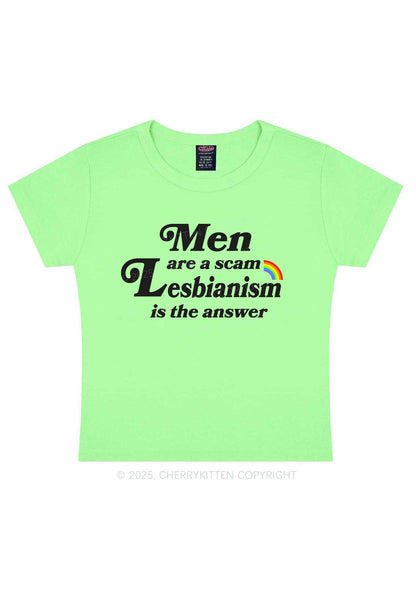 Men Lesbianism Y2K Baby Tee Cherrykitten