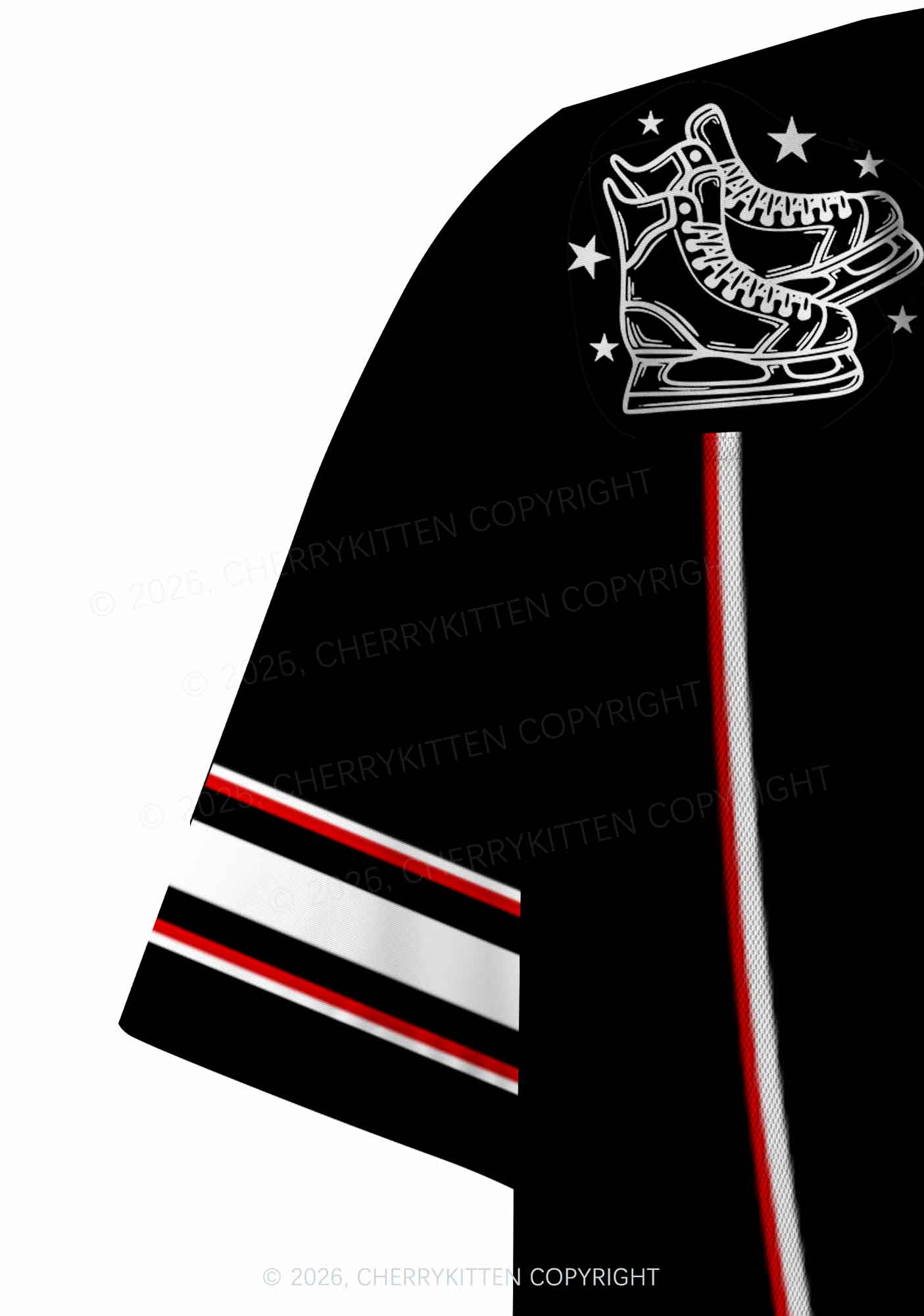 Black I Love Hockey HR Y2K Crop Sport Jersey Shirts Cherrykitten