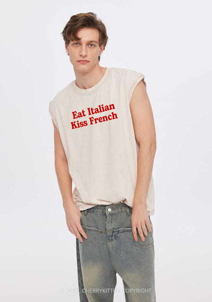 Eat Italian Kiss French Y2K Washed Tank Cherrykitten