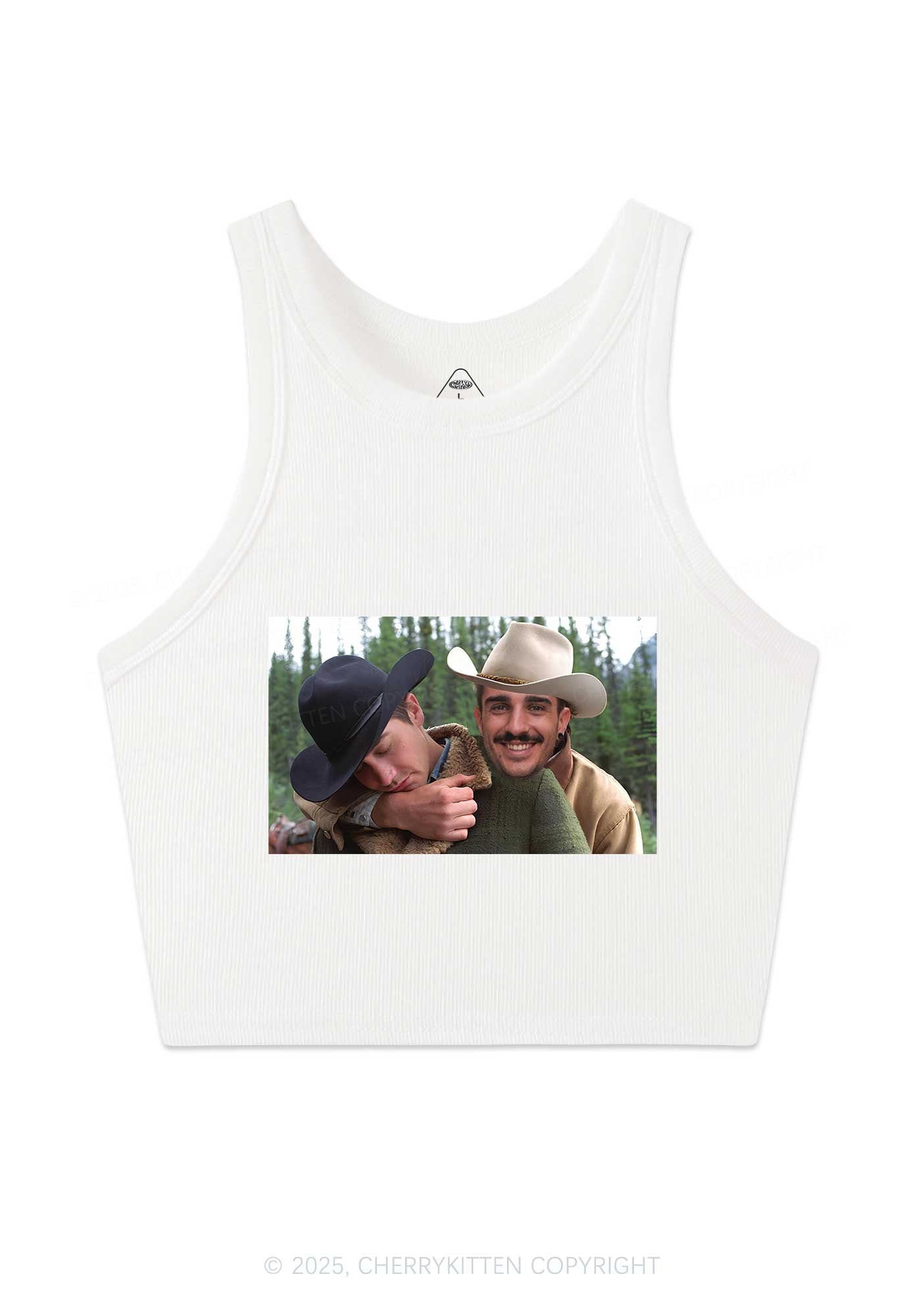 Custom Gay Cowboy Pride Y2K Crop Tank Top Cherrykitten