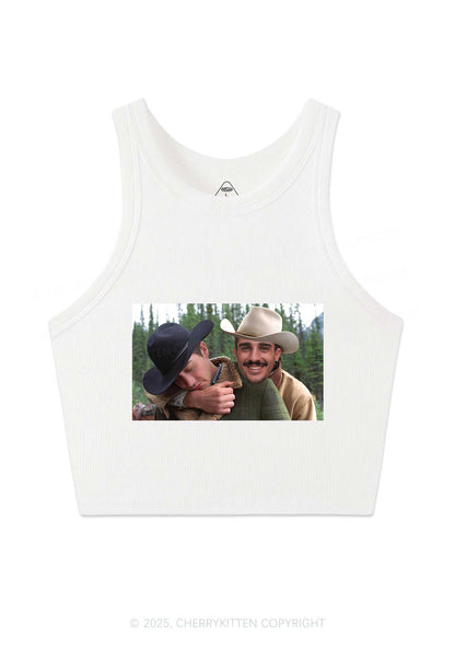 Custom Gay Cowboy Pride Y2K Crop Tank Top Cherrykitten