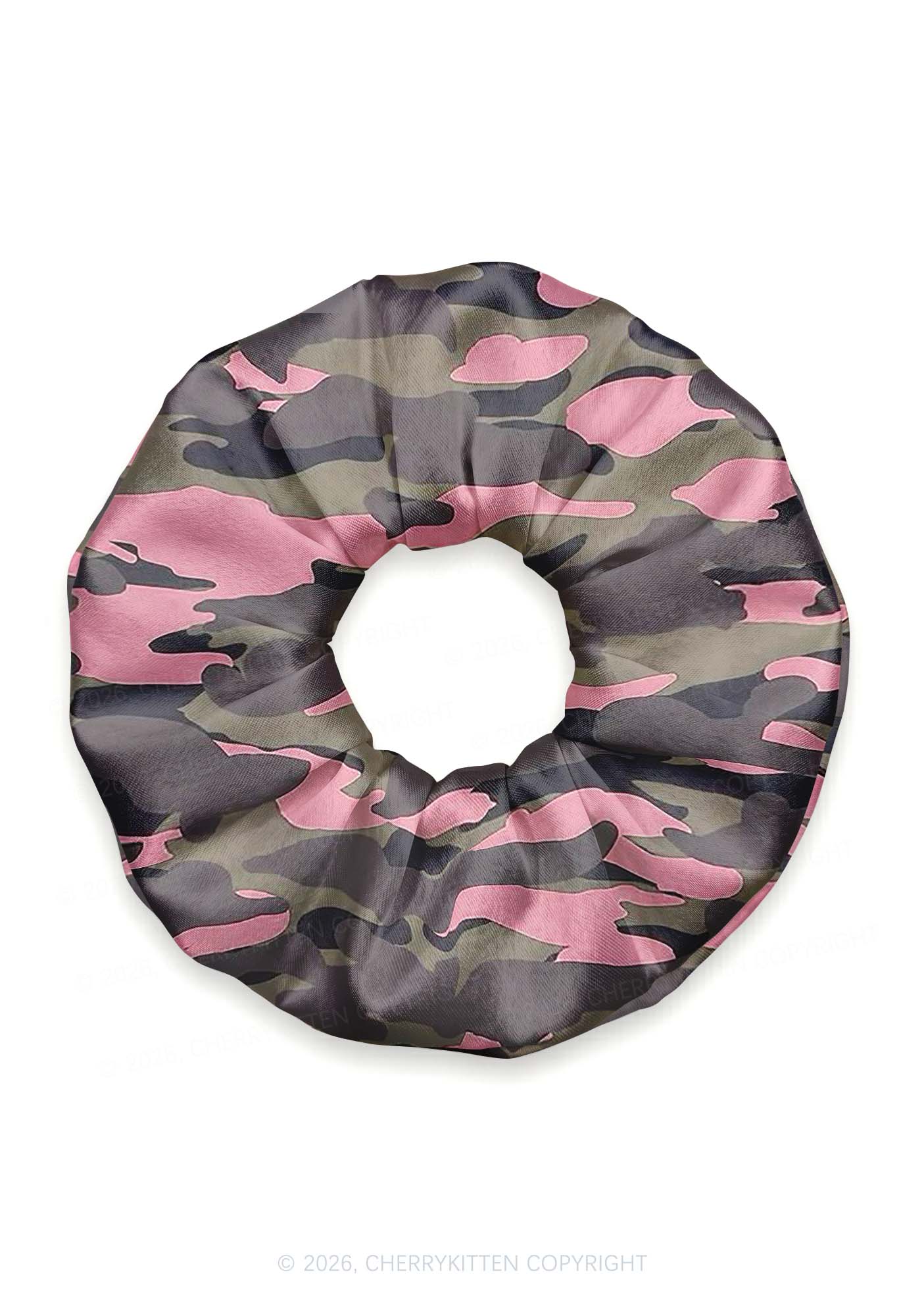 Pink Camouflage Y2K Hair Scrunchie Cherrykitten