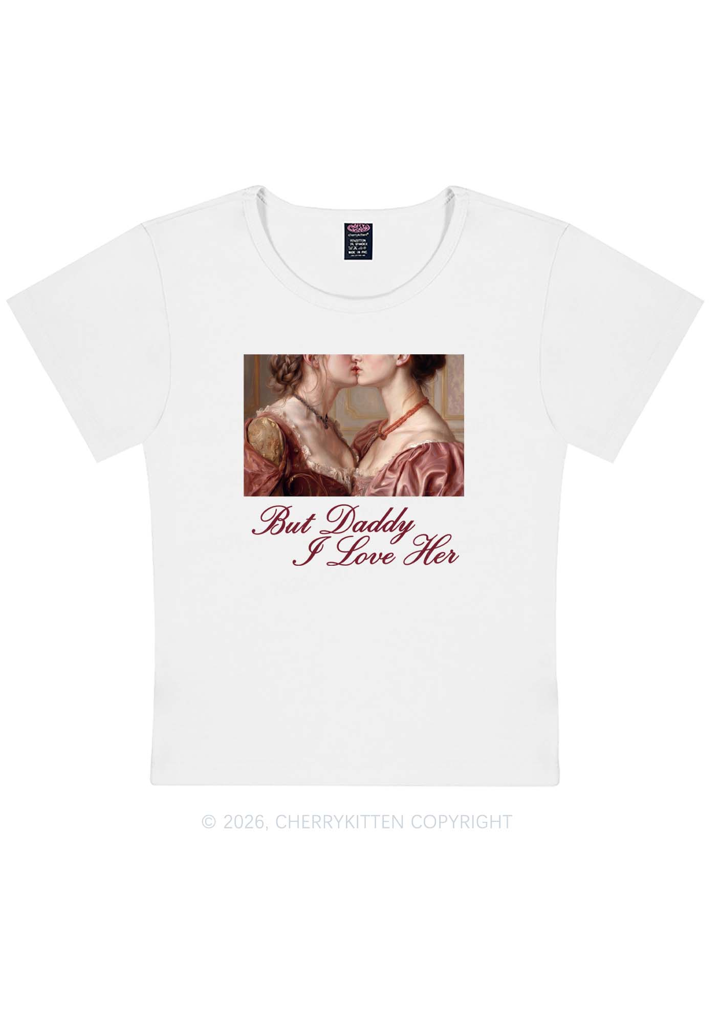 But Daddy I Love Her Lesbian Pride Y2K Baby Tee Cherrykitten