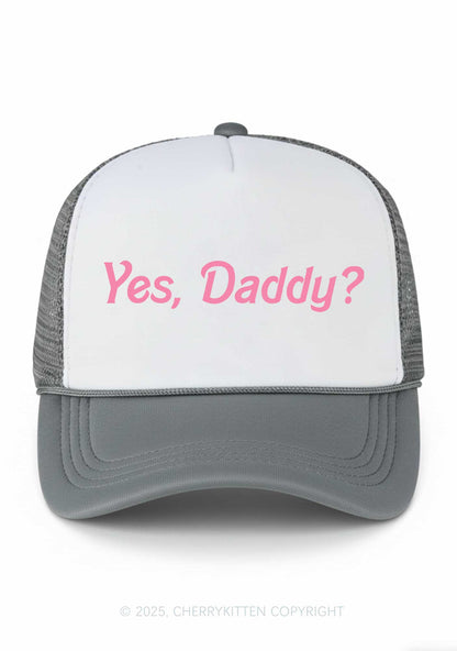 Yes Daddy Valentine's Day Y2K Colorblock Trucker Hat Cherrykitten