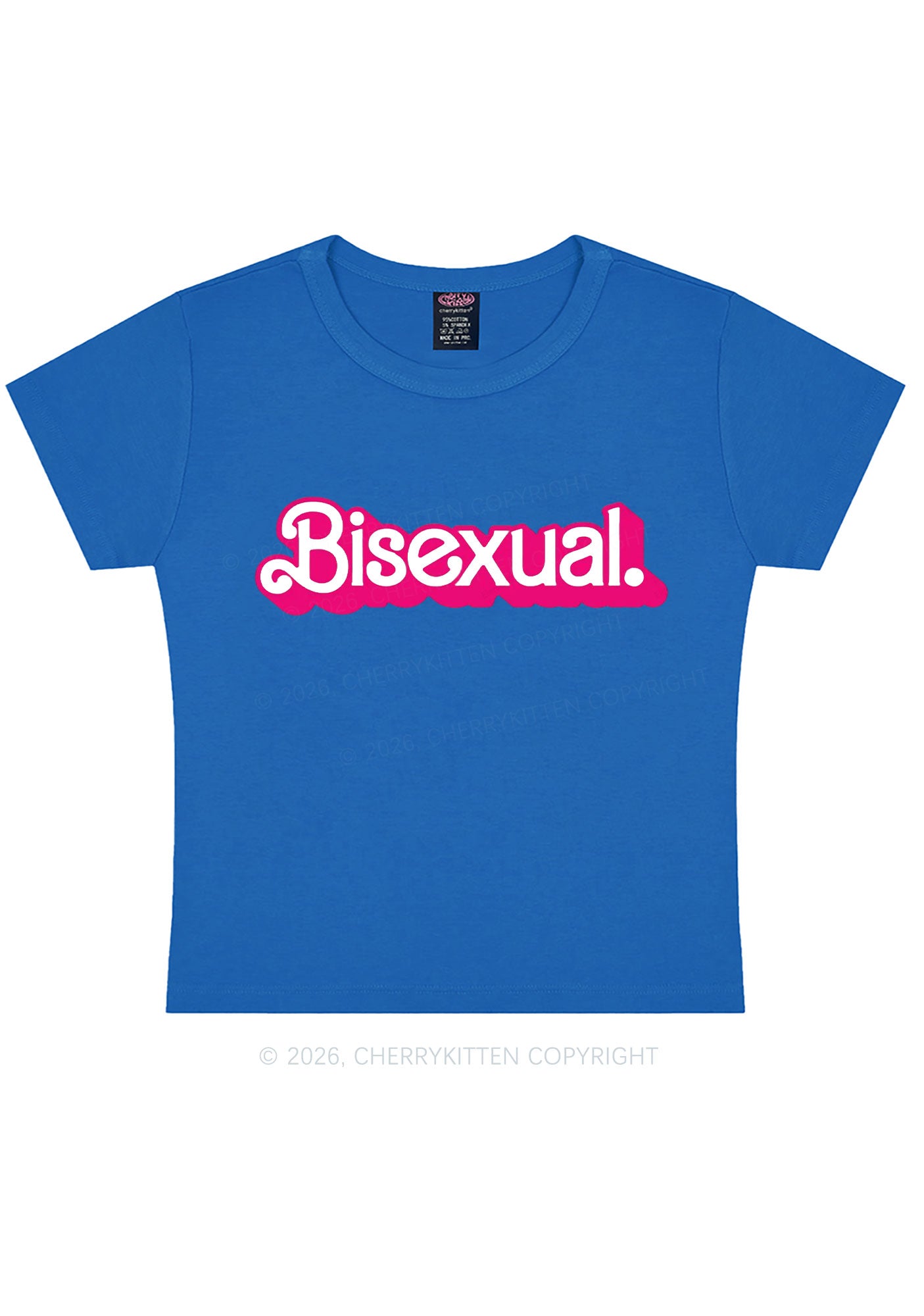 Pink Bisexual Pride Y2K Baby Tee Cherrykitten