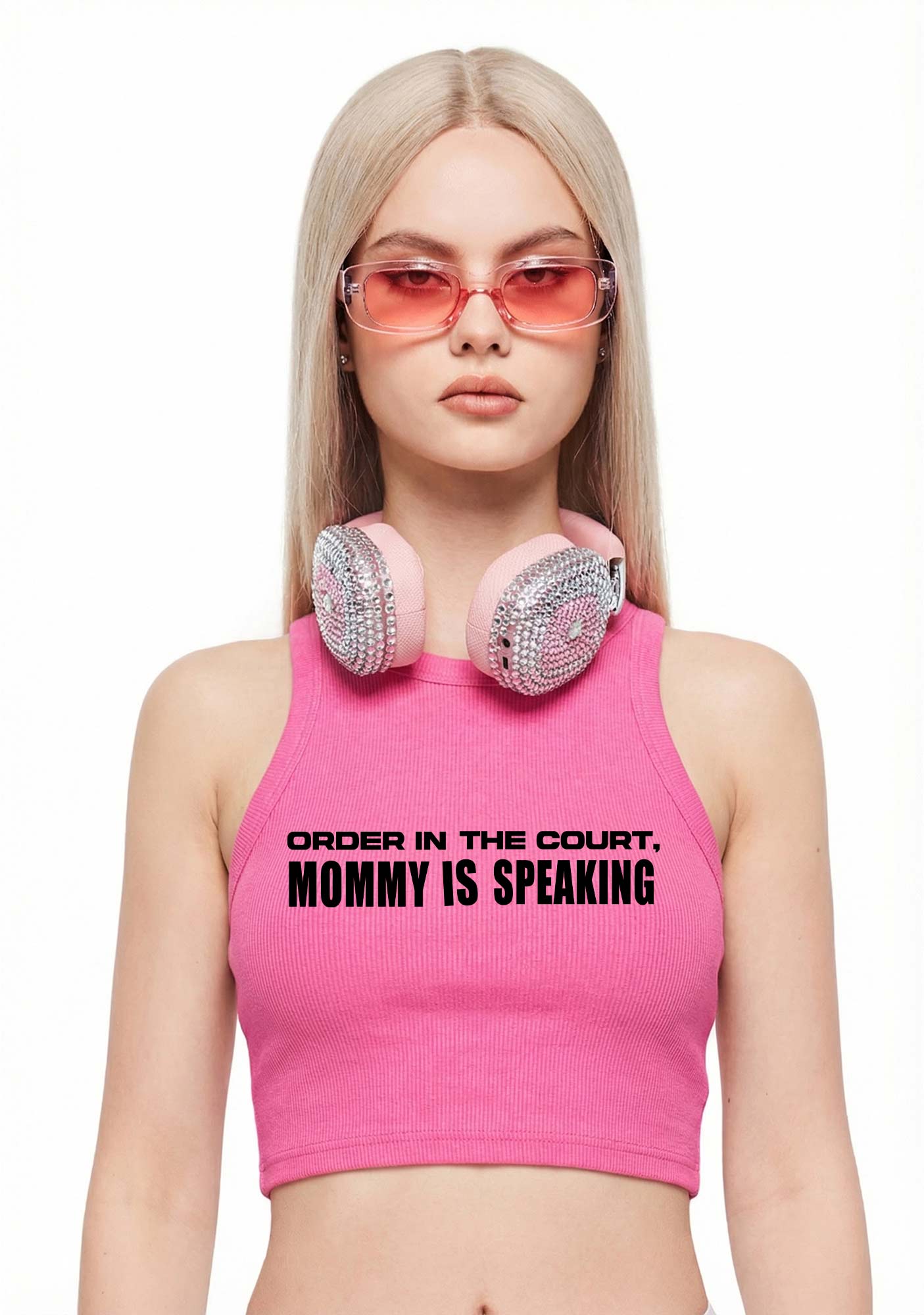 Mommy Is Speaking Y2K Crop Tank Top Cherrykitten