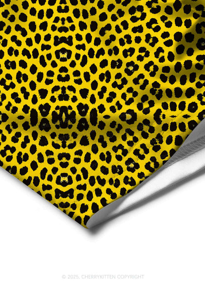 Yellow Leopard Y2K Print Men Boxer Briefs Cherrykitten