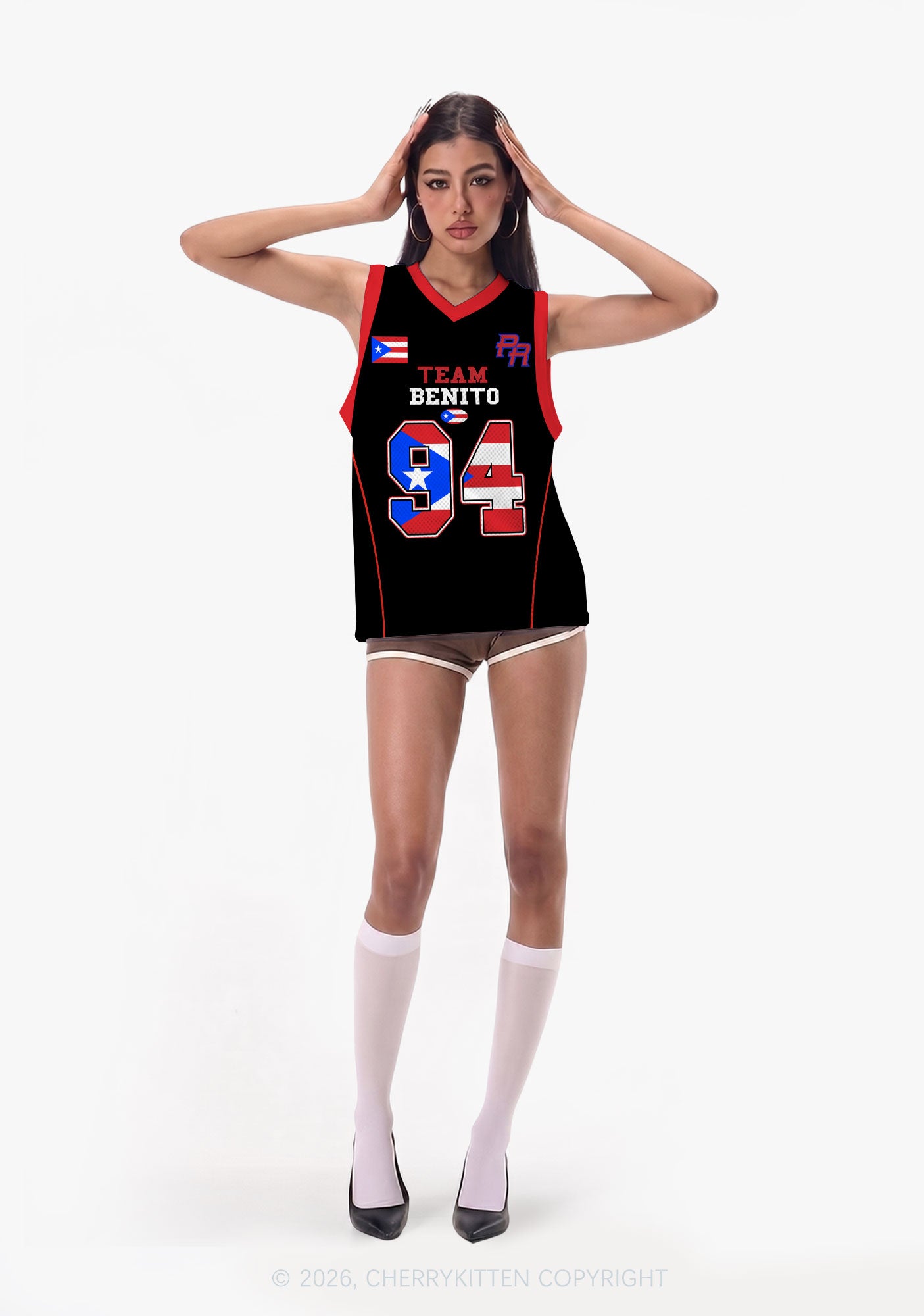 Black Team Bunny Y2K Sport Jersey Tank Cherrykitten