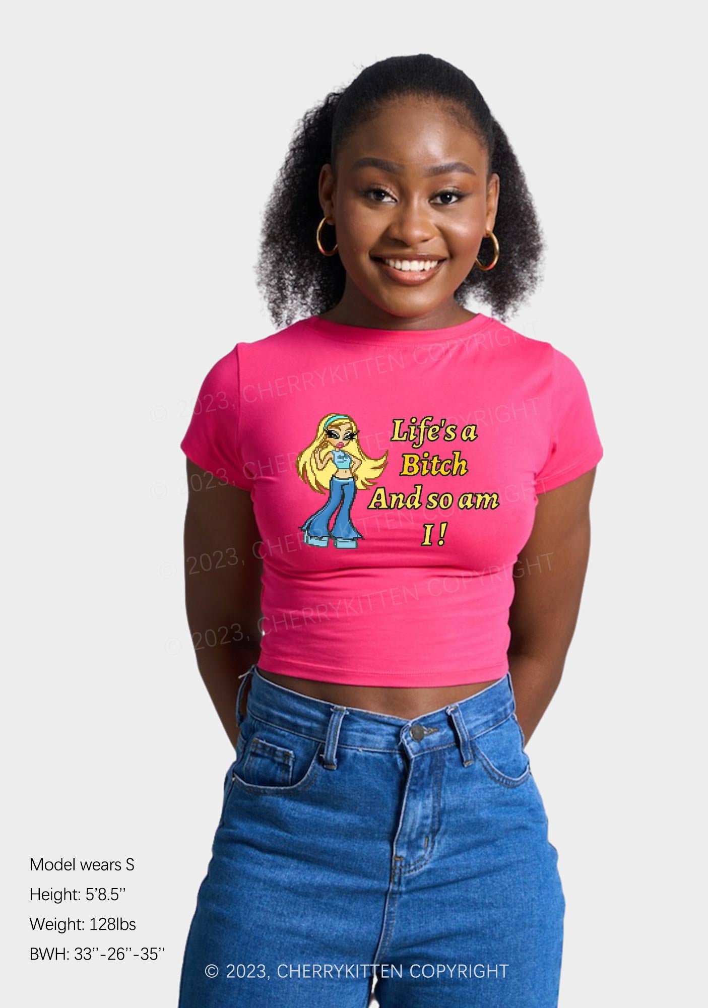 Life's A Bxxch And So Am I Y2K Baby Tee Cherrykitten