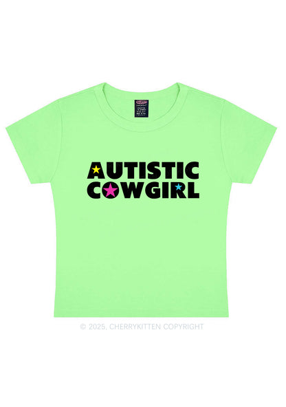 Autistic Cowgirl Y2K Baby Tee Cherrykitten