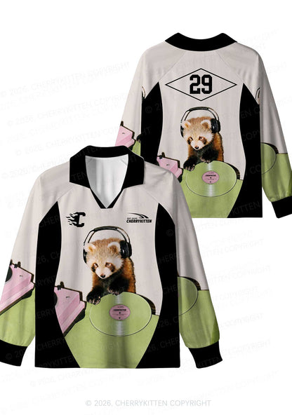 Custom Red Panda DJ Y2K Sport Long Sleeve Jersey Shirts Cherrykitten