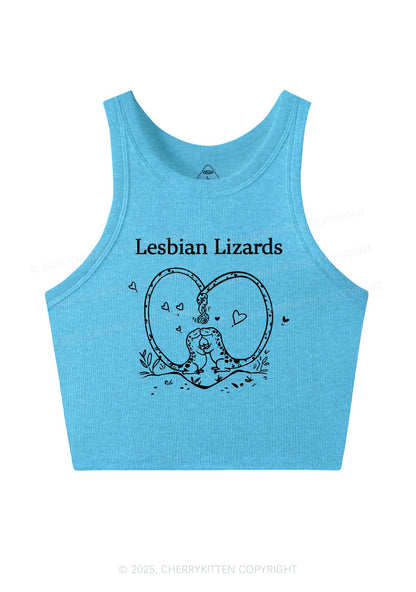 Lesbian Lizards Y2K Crop Tank Top Cherrykitten