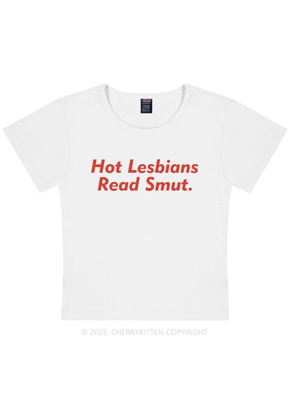 Hot Lesbians Read Smxt Y2K Baby Tee Cherrykitten