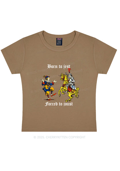 Born to Jest Forced to Joust Y2K Baby Tee Cherrykitten