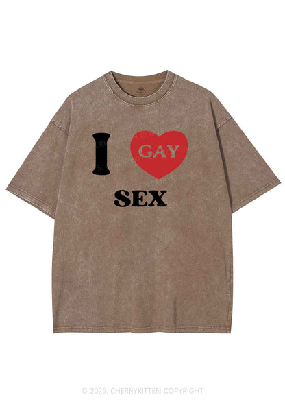 I Love Sx Gay Pride Y2K Shirts Washed Tee Cherrykitten