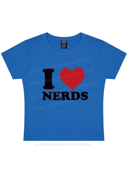 I Love Nerds Y2K Baby Tee