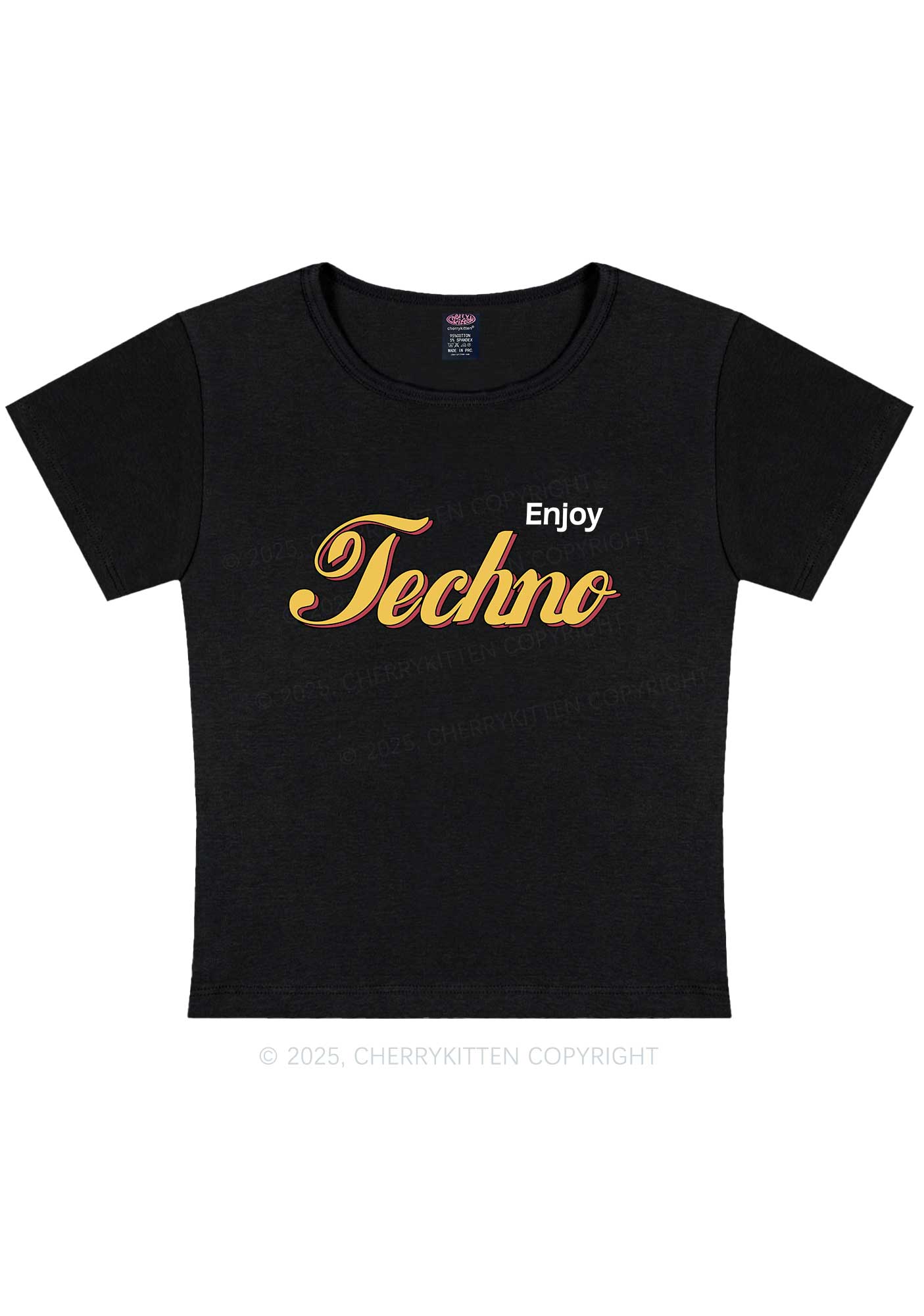 Enjoy Techno Y2K Baby Tee Cherrykitten
