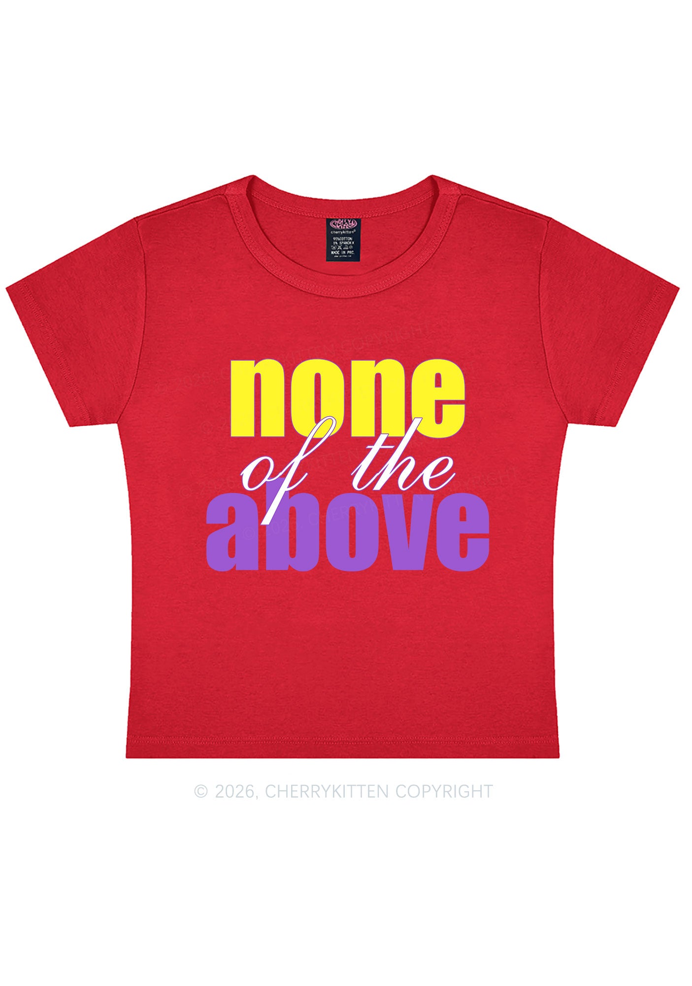 None Of The Above Pride Y2K Baby Tee Cherrykitten