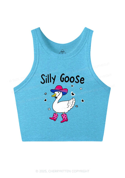 Silly Goose Bisexual Pride Y2K Crop Tank Top Cherrykitten