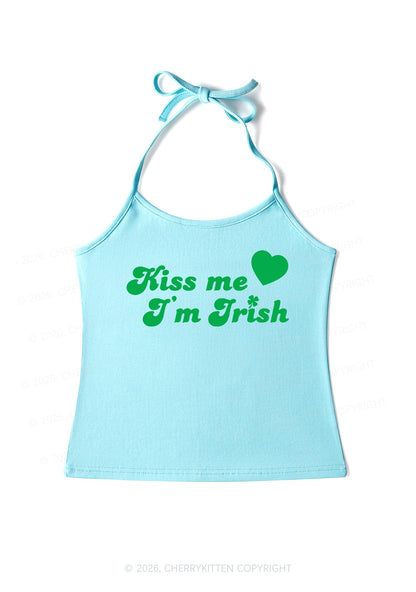 Kiss Me Im Irish St Patricks Y2K Halter Neck Cami Cherrykitten